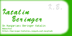 katalin beringer business card